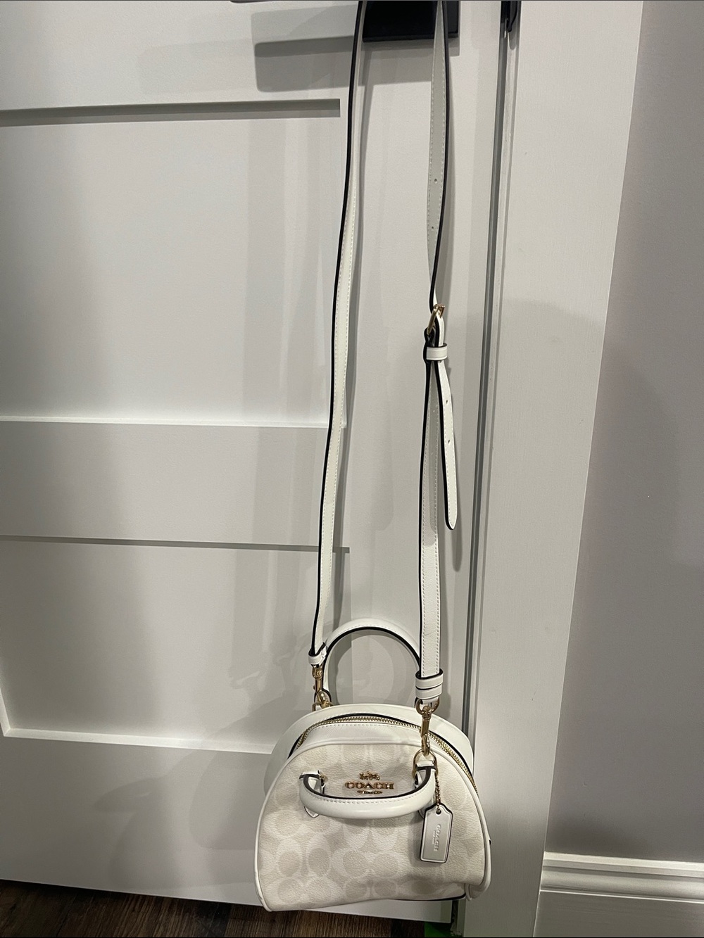 Coach White Signature Small Dome Crossbody Bag